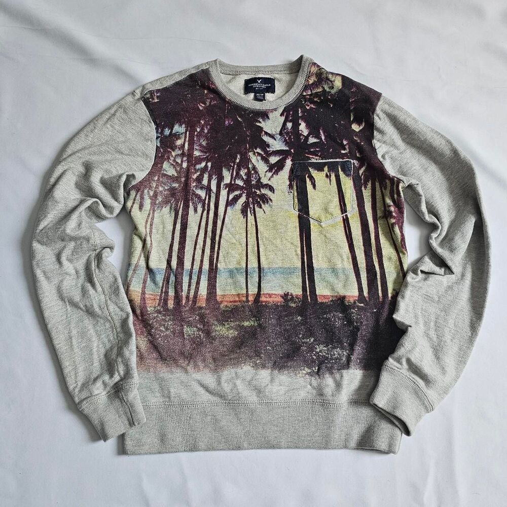 American Eagle Outfitters Men's Crewneck Sweatshirt Palm Tree XS